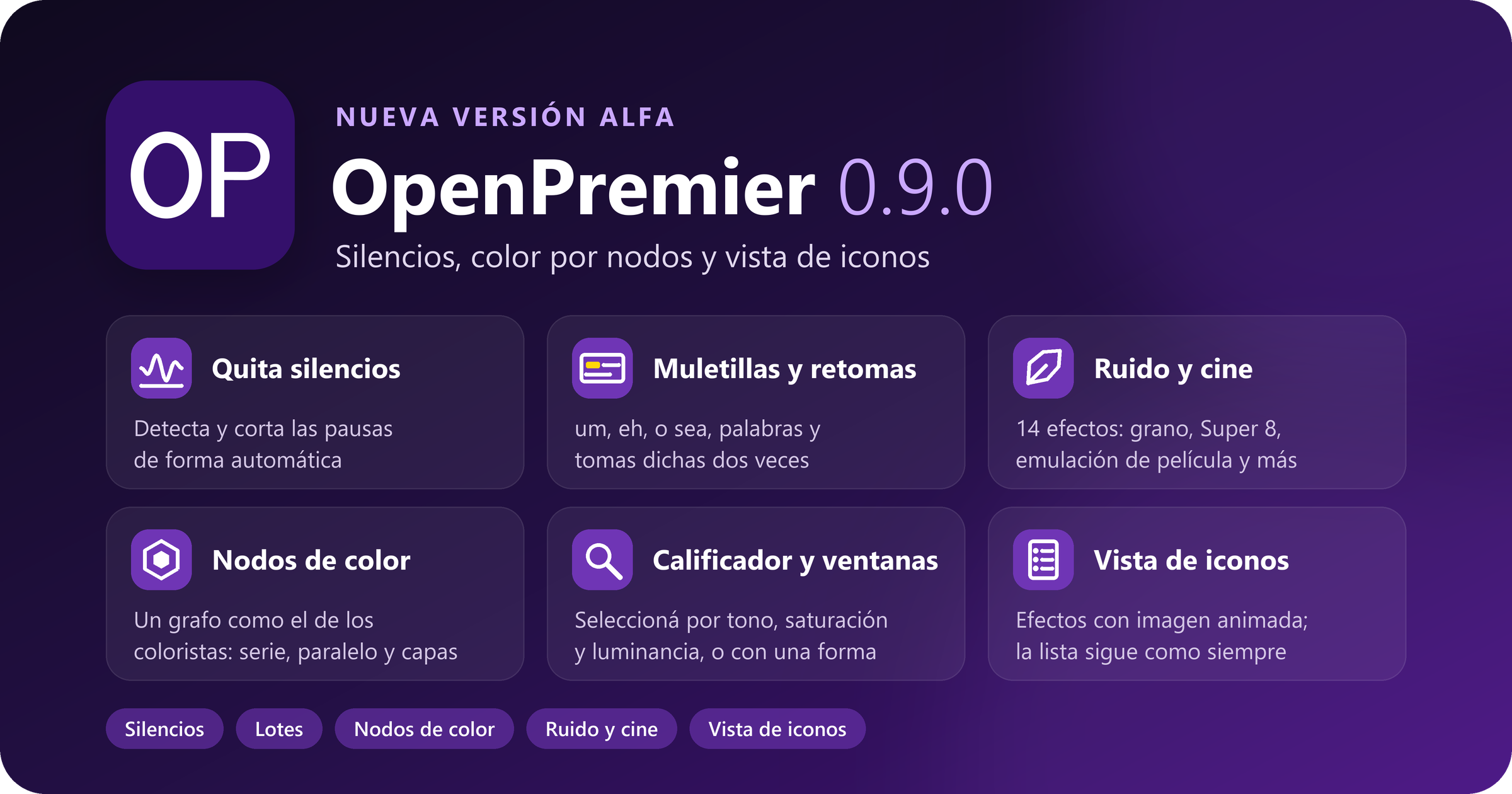 Imagen de la versión 0.9.0 de OpenPremier, publicada en su repositorio
